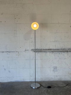 Brushed Steel Floor Lamp with Adjustable Shade Mid-Century Modern 1970s