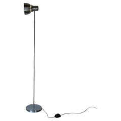Brushed Steel Floor Lamp with Adjustable Shade Mid-Century Modern 1970s