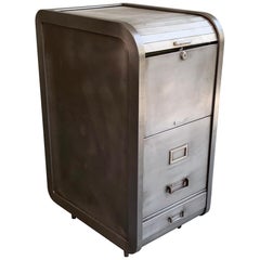 Brushed Steel Roll Top File Cabinet by Steel Master