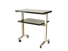 Brushed Steel & Stained Wood 1960s Office, Tv or Service Trolley by Formanova