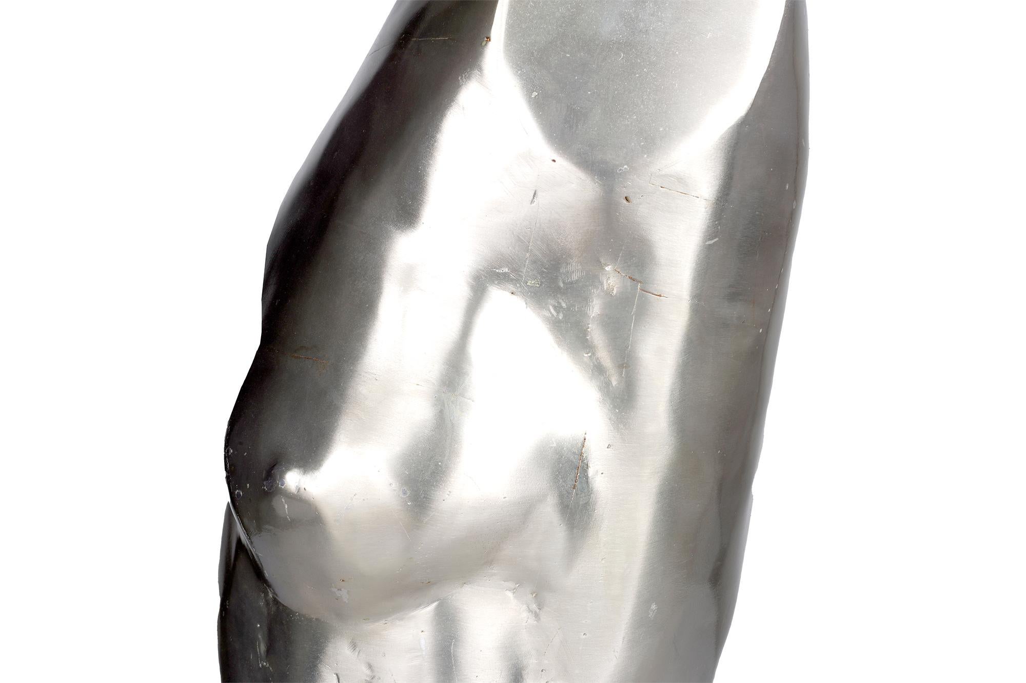 Brushed Steel Torso Signed Kein In Good Condition In Dallas, TX