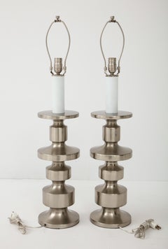 Brushed Steel Totem Lamps