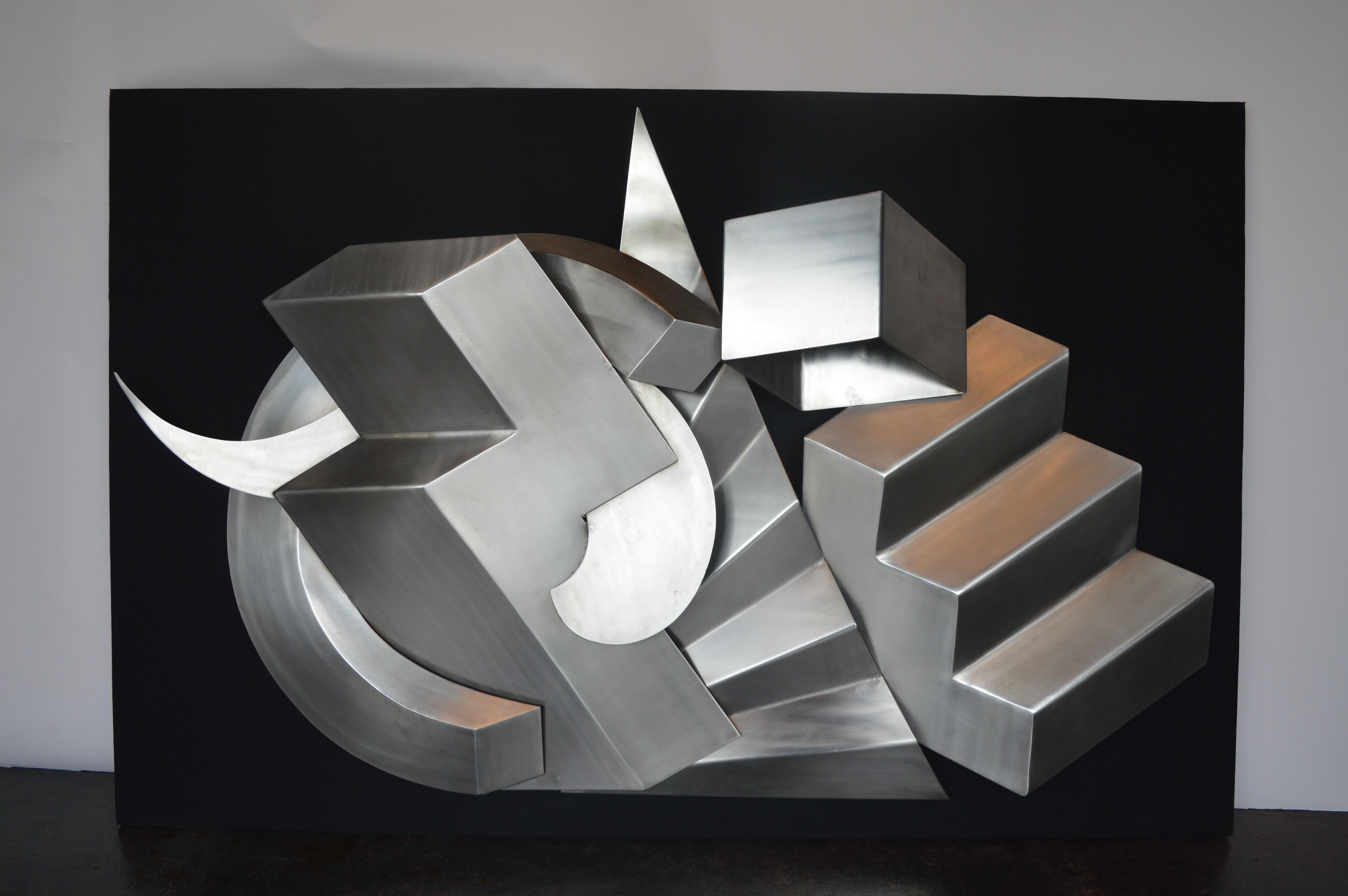American Brushed Steel Wall Sculputure by Bob Stimmel