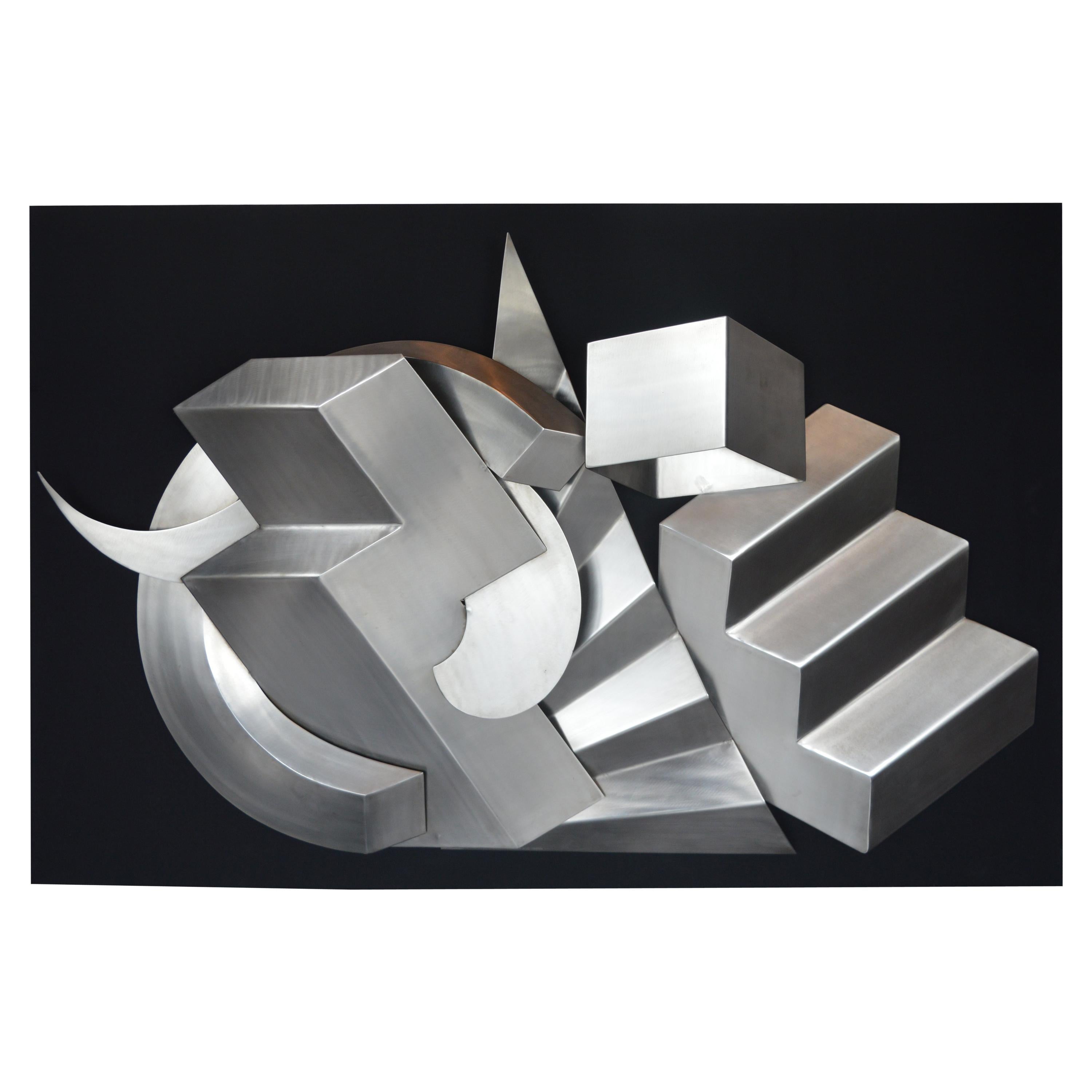 Brushed Steel Wall Sculputure by Bob Stimmel