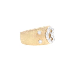 Anello moda in oro giallo 18kt con diamante spazzolato