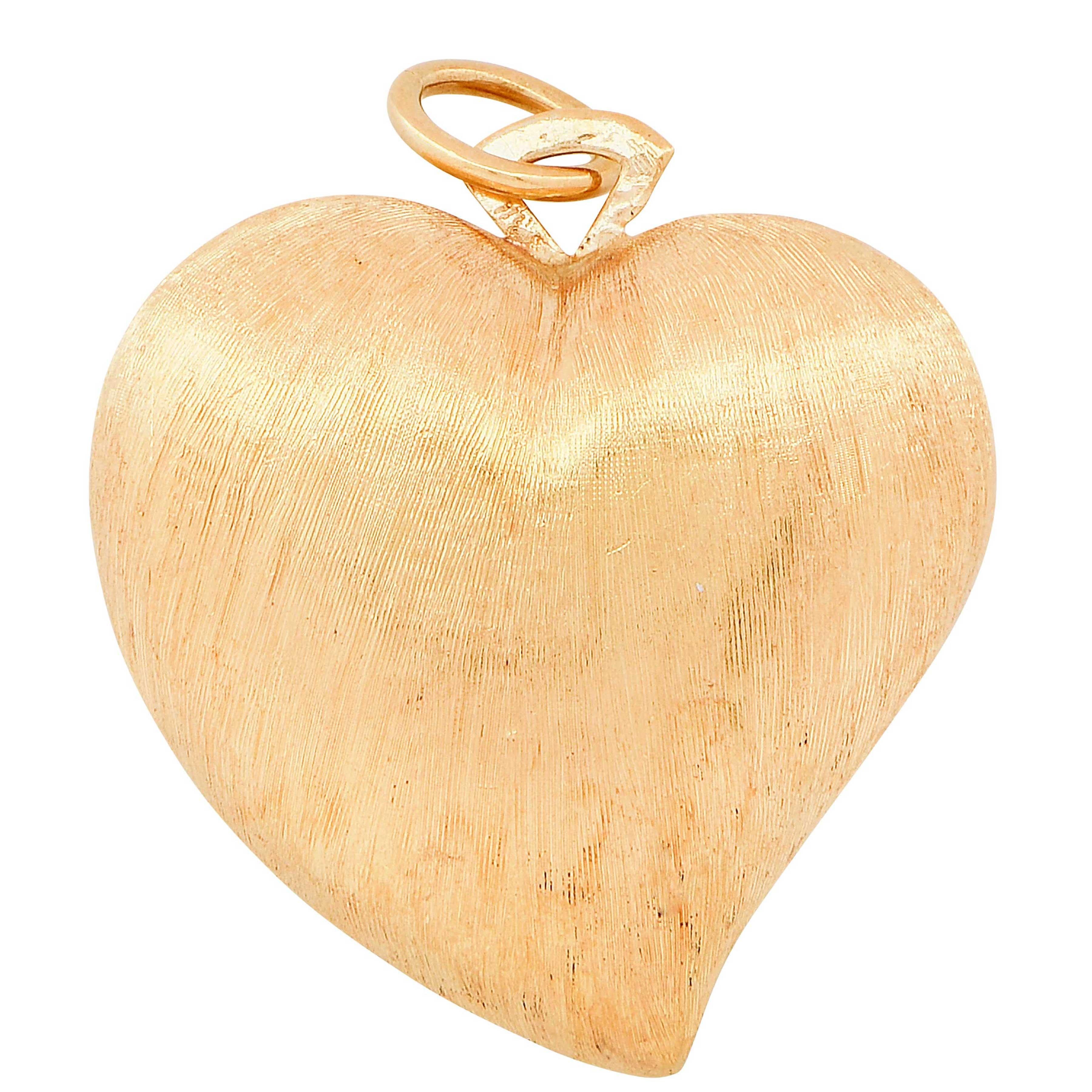 brushed heart necklace