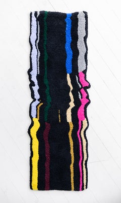 Tappeto con motivi a pennello, tappeto astratto colorato (piccolo)