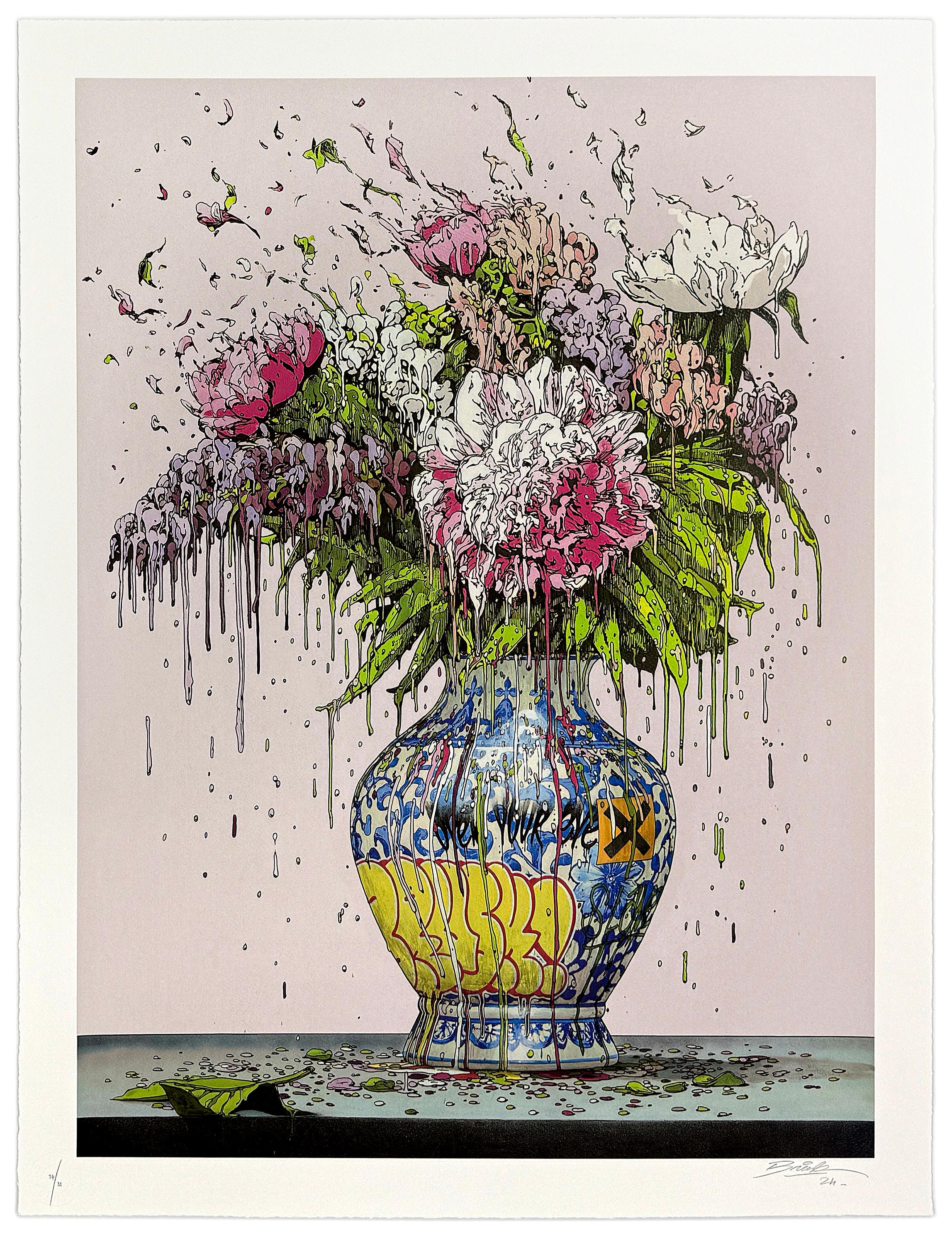 Rose Romance Screen Print, Hand Signed, 2010s, Edition 74/88, 33x25 in