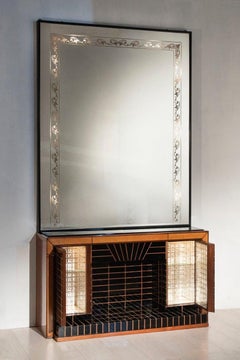 Brusotti Bar-Leuchte mit beleuchtetem Spiegel aus den 1940er Jahren