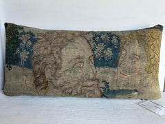 16th Century Brussels Empire Pillow, Wool & Feathers, 24\"x12\"