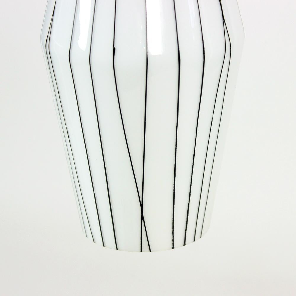 Mid-20th Century Brussel Era Ceiling Light in Black & White Combination, Czechoslovakia 1960s For Sale