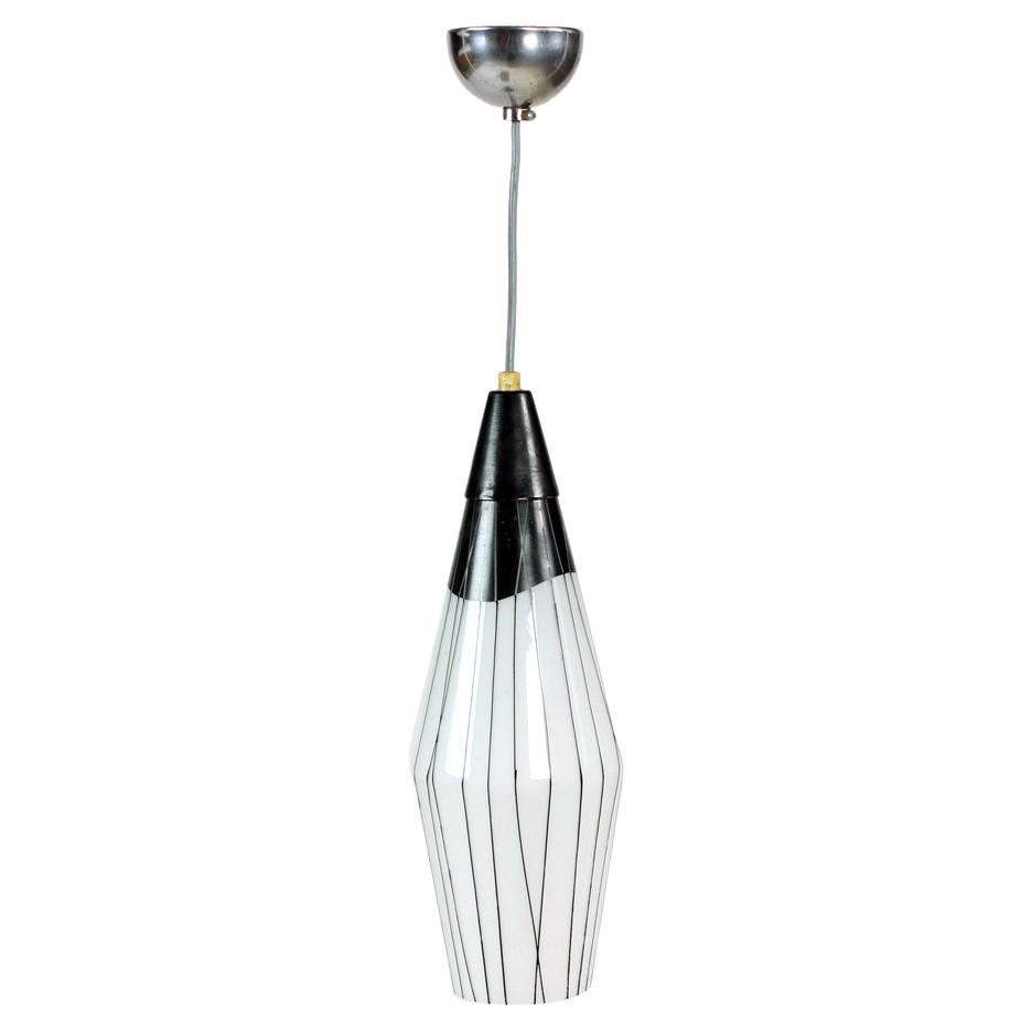 Brussel Era Ceiling Light in Black & White Combination, Czechoslovakia 1960s