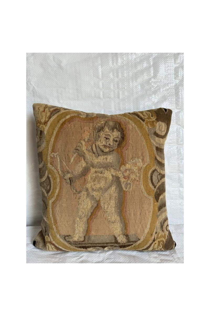 Elevate your space with this Brussels 17th Century Tapestry Pillow. Sized at 16
