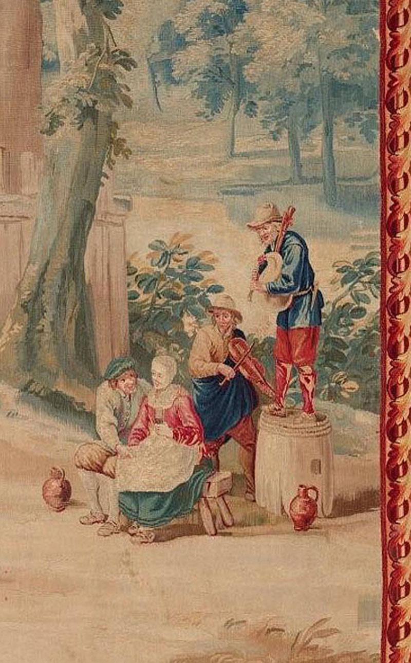 Hand-Woven Brussels 18th Century Teniers Tapestry, circa 1780  8' x 6'7