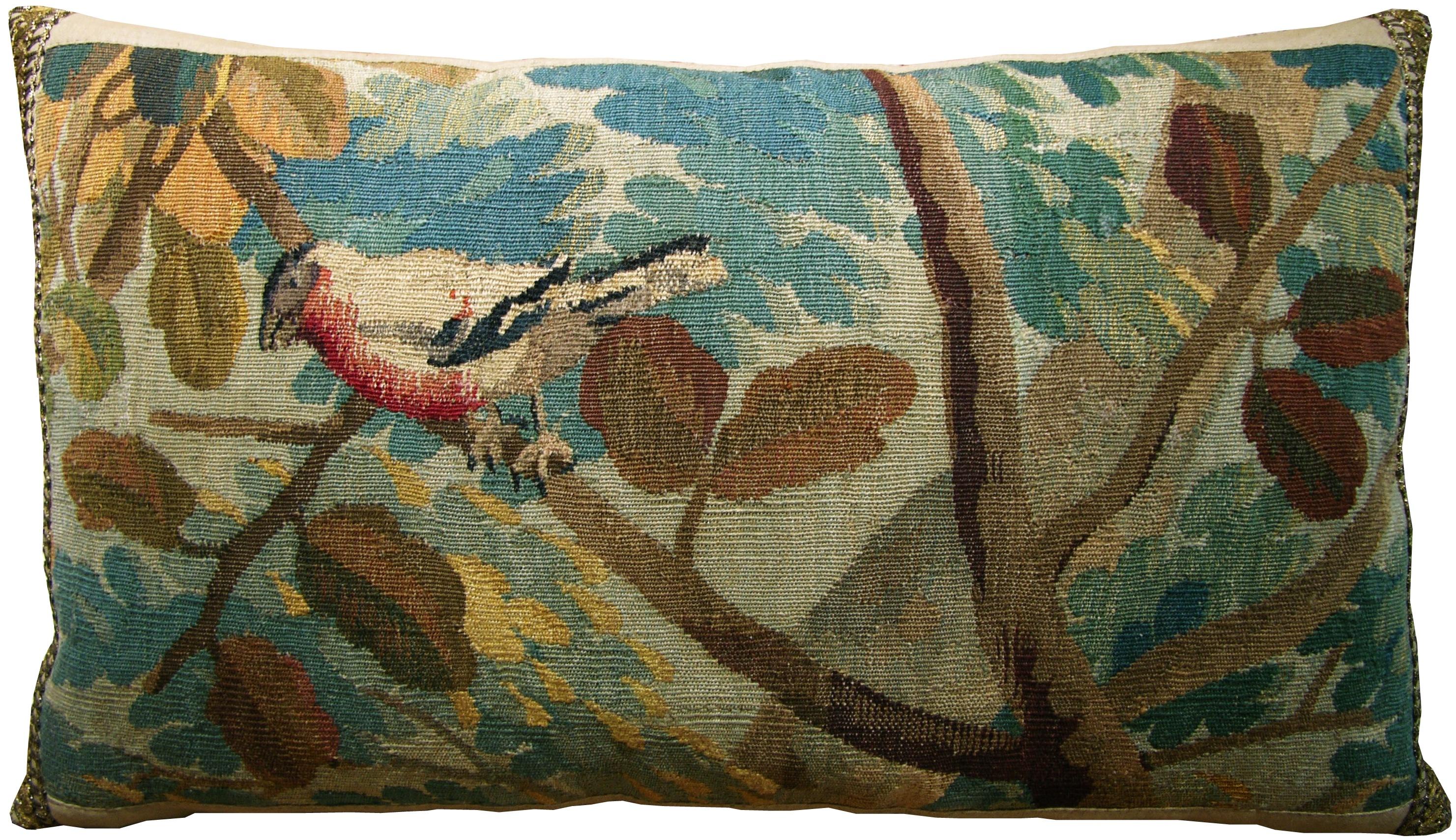 Brussels Baroque tapestry pillow, circa 17th century 1710p.