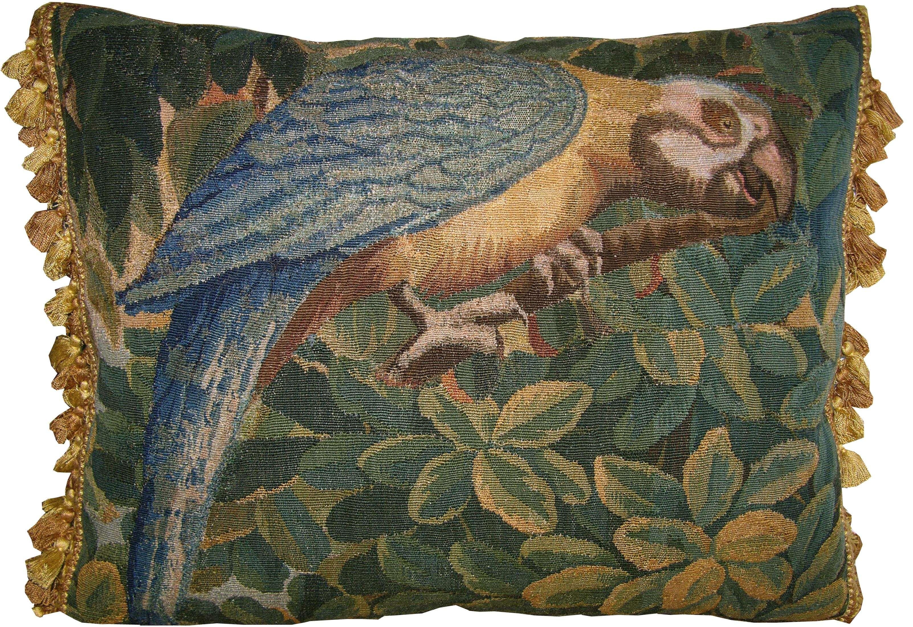 European Brussels Baroque Tapestry Pillow, circa 17th Century 1716p  