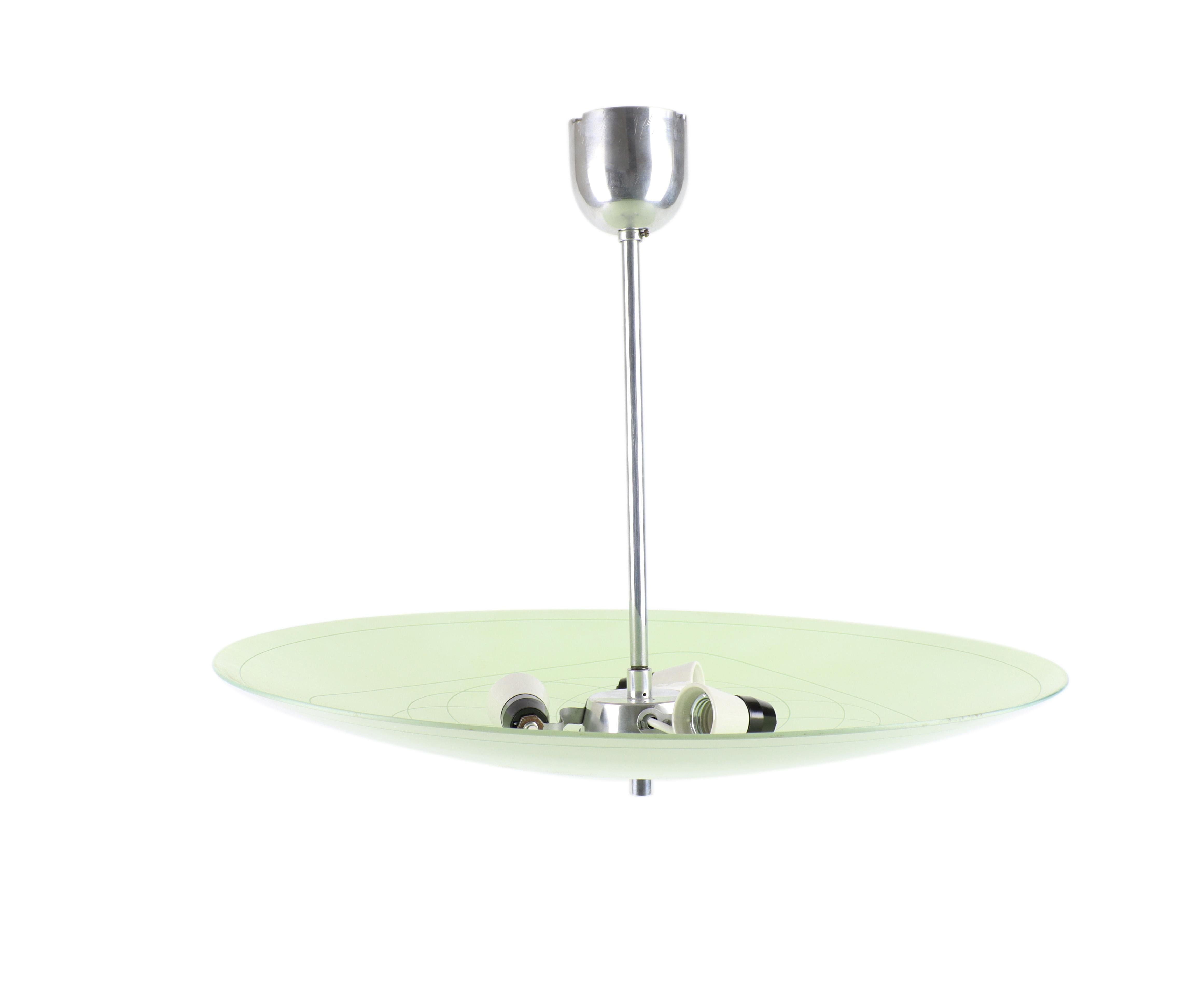 Czech Brussels Chandelier with Pea Green Shade