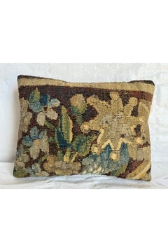 Brussels Flemish 17th Century Tapestry 12" X 9" Pillow