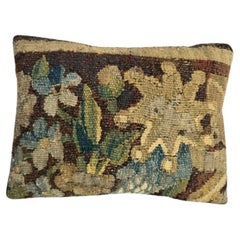 Antique Brussels Flemish 17th Century Tapestry 12" X 9" Pillow