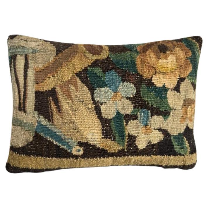 Brussels Flemish 17th Century Tapestry 12" X 9" Pillow For Sale