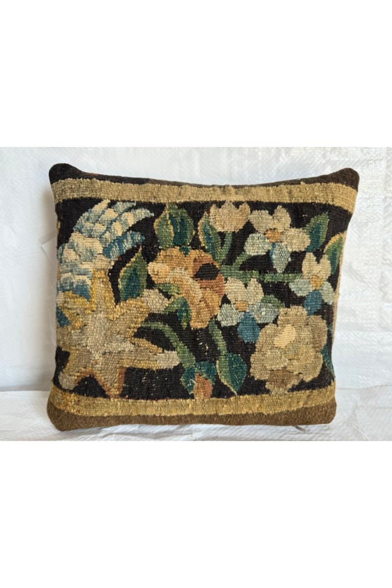 Embrace classic beauty with our Brussels Flemish 17th Century Tapestry Pillow. Measuring 13