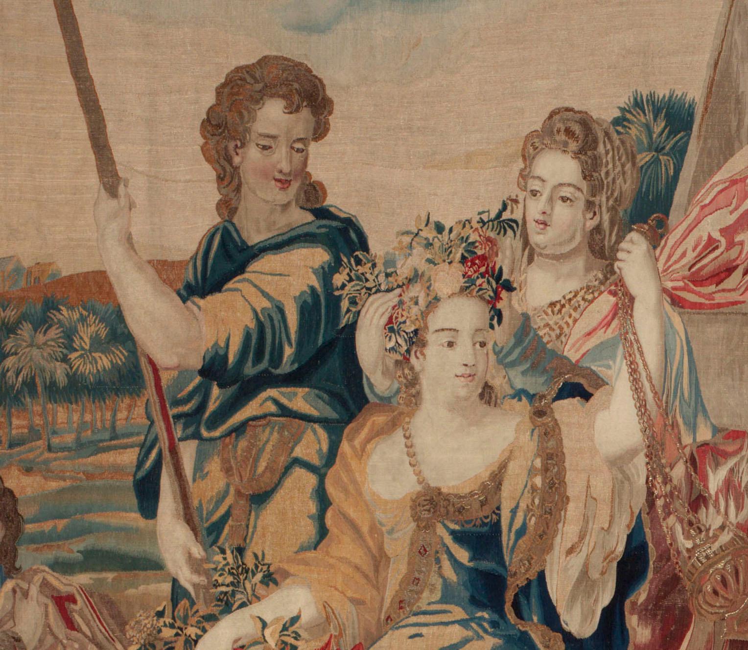 Brsseler Wandteppich aus dem spten 17. Jahrhundert aus der Serie Asie mit vier Kontinenten  9''4 x 18 (Handgewebt) im Angebot