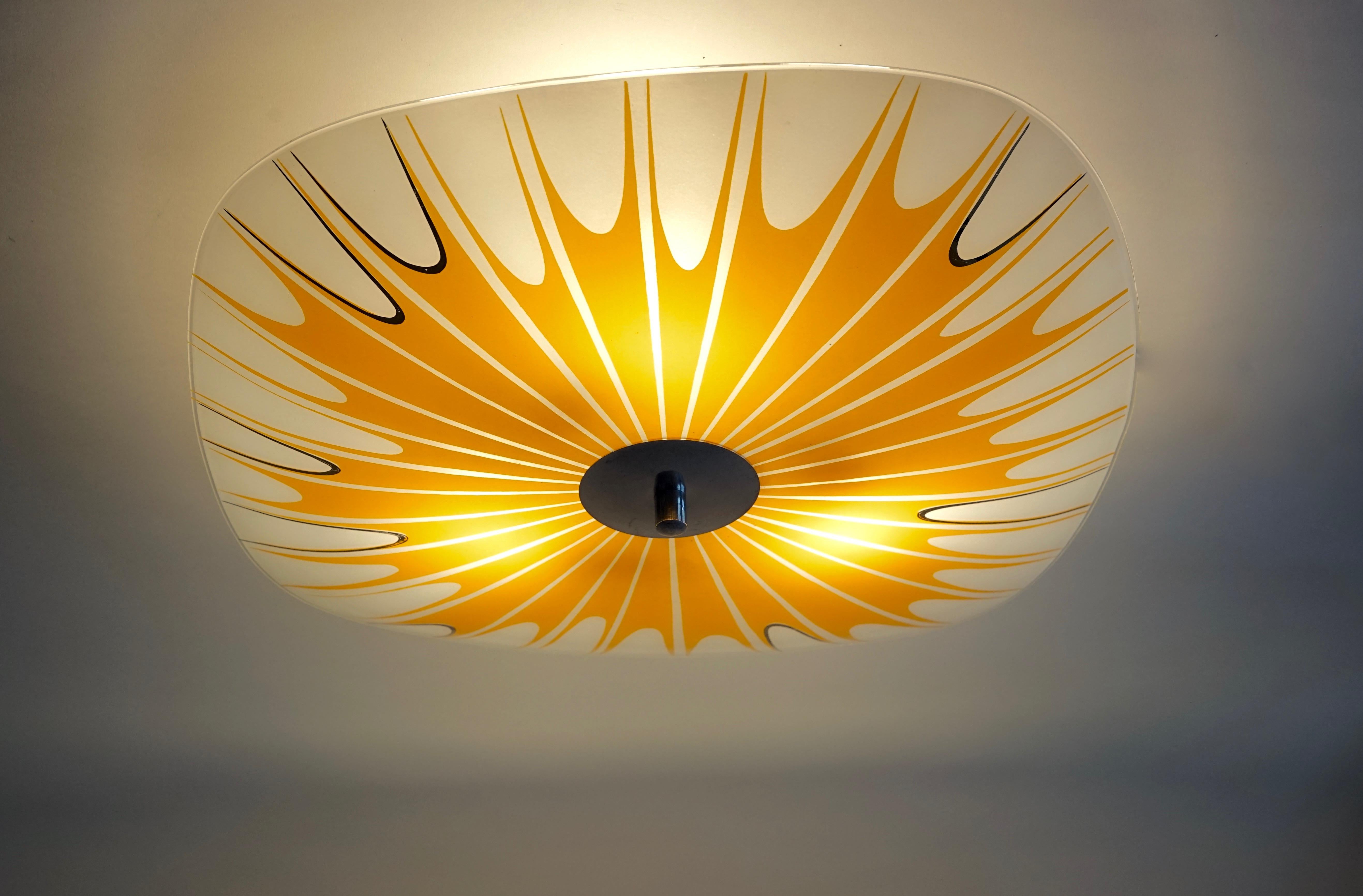 Czech Brussels Styled Ceiling Lamps, 1950s-1960s from Napako For Sale