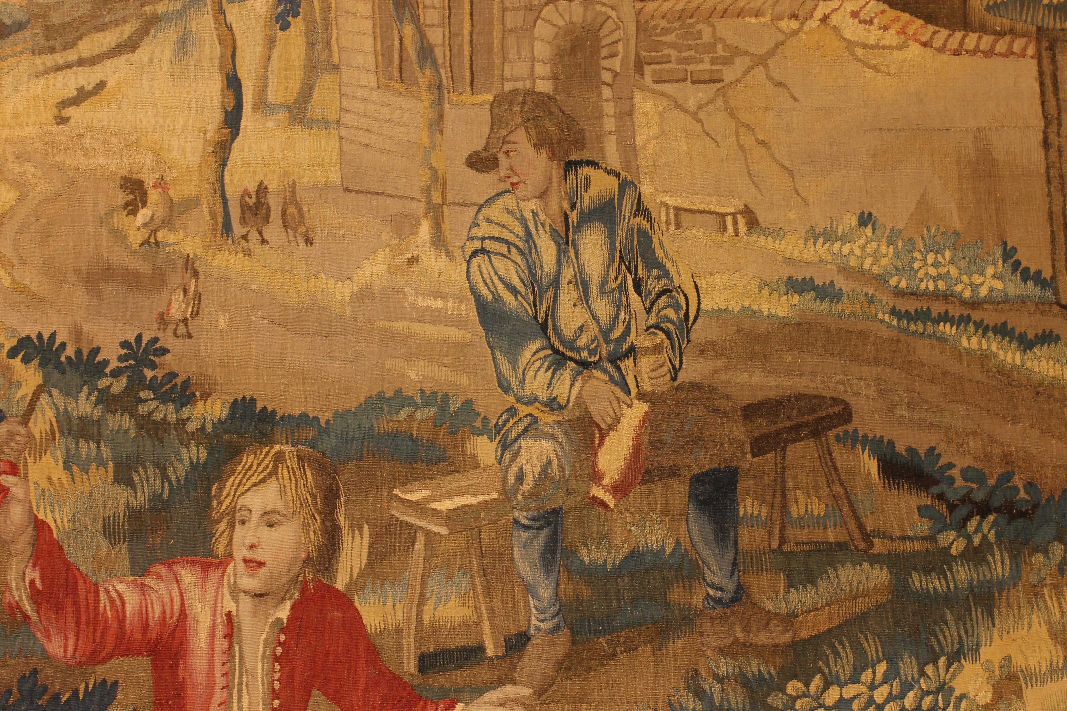 Brussels Tapestry After Teniers, circa 1700 For Sale 7