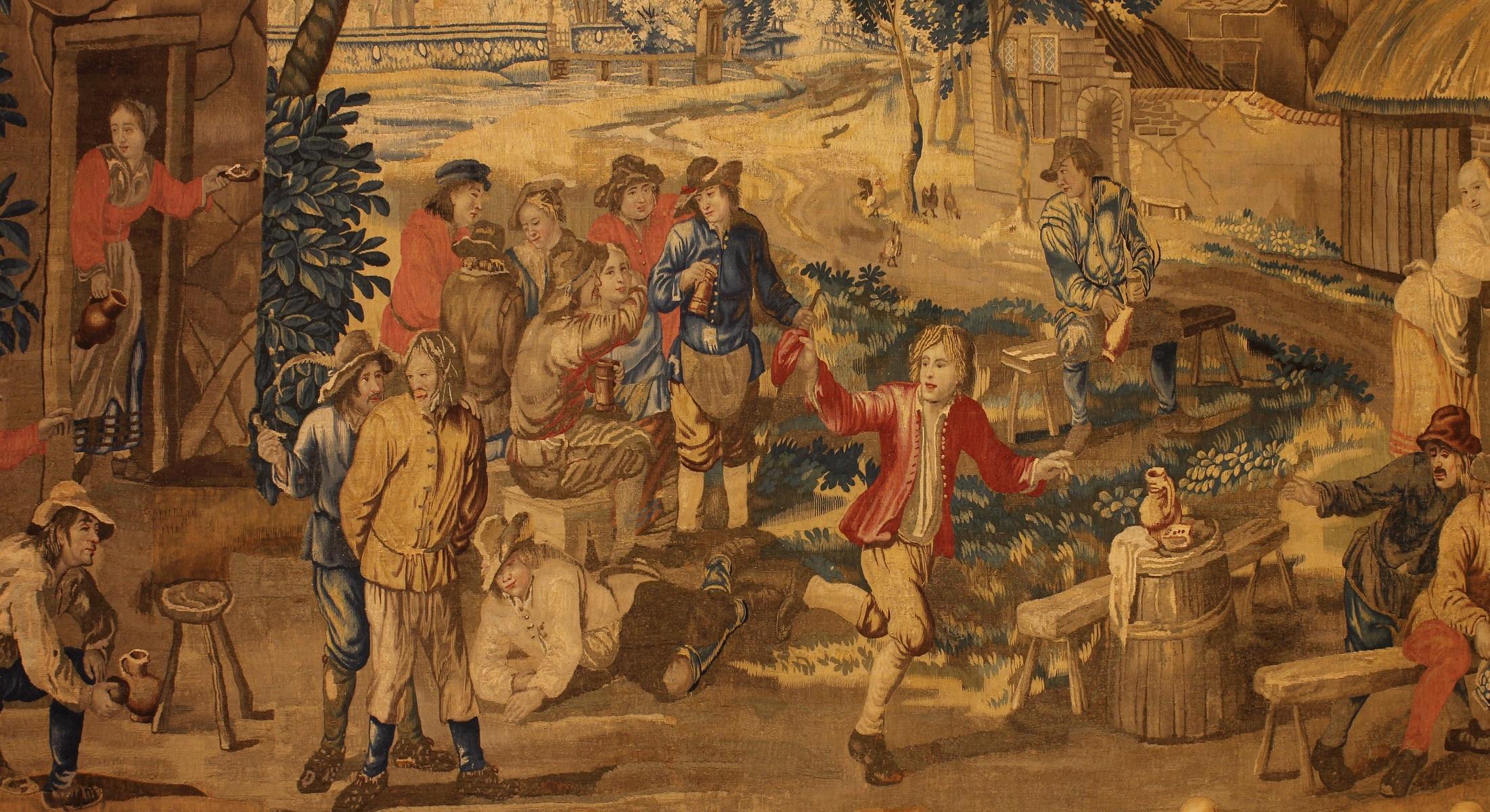 Louis XIV Brussels Tapestry After Teniers, circa 1700 For Sale