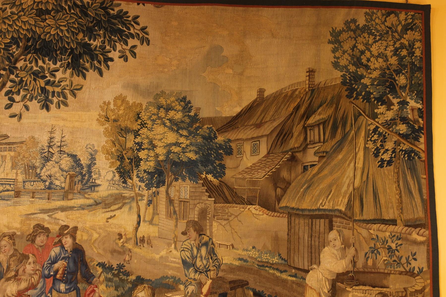 18th Century Brussels Tapestry After Teniers, circa 1700 For Sale