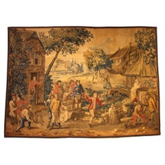 Antique Brussels Tapestry After Teniers, circa 1700