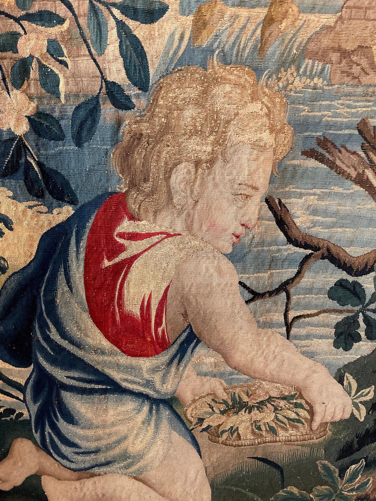 European Brussels Tapestry from the 17th Century, Quarter of Point