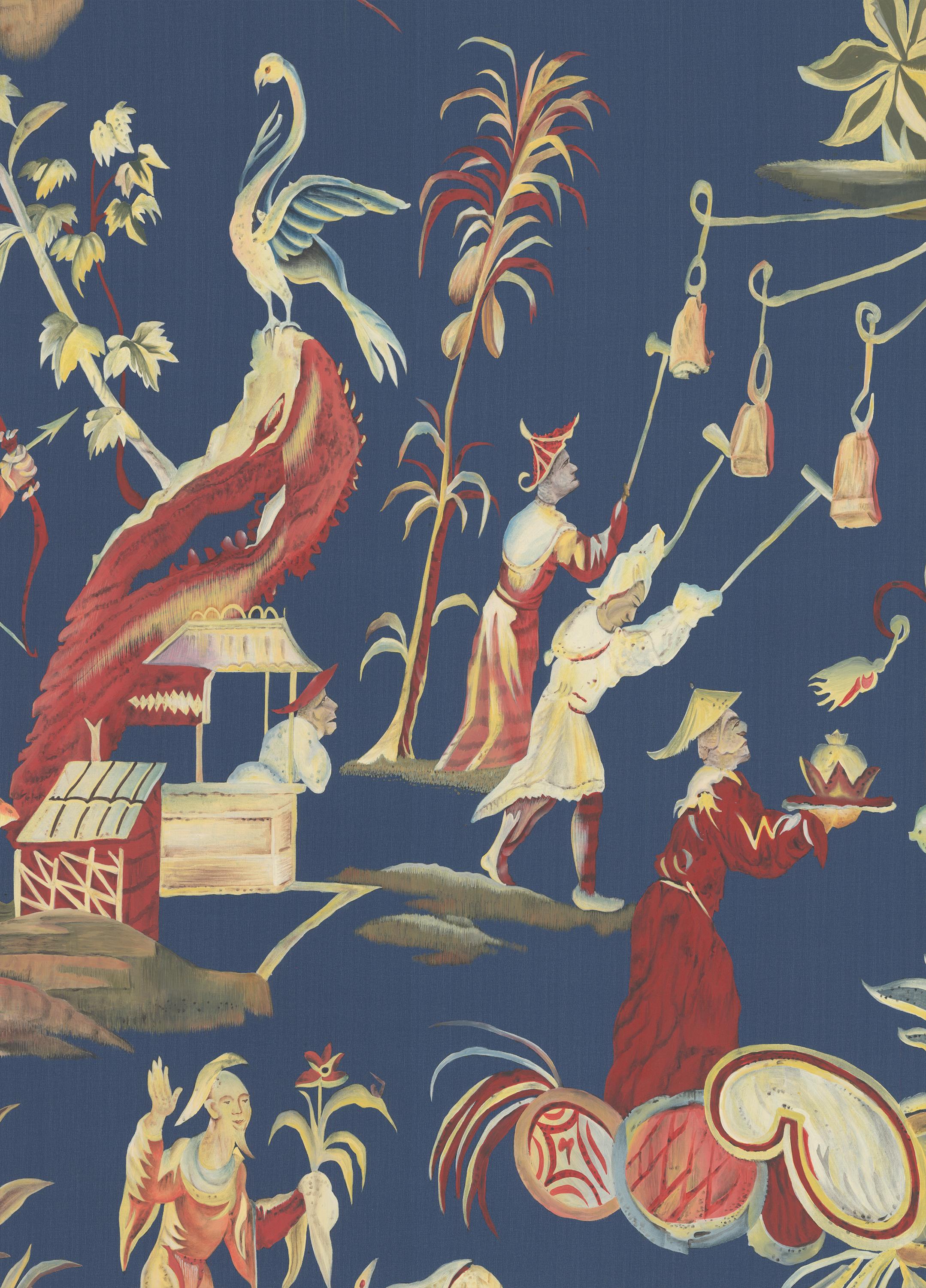 Chinoiserie Brussels Tapestry Wallpaper Mural For Sale