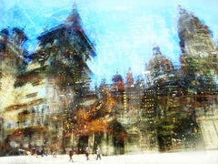 Lights Of Santiago, Original Abstract Print, 2014