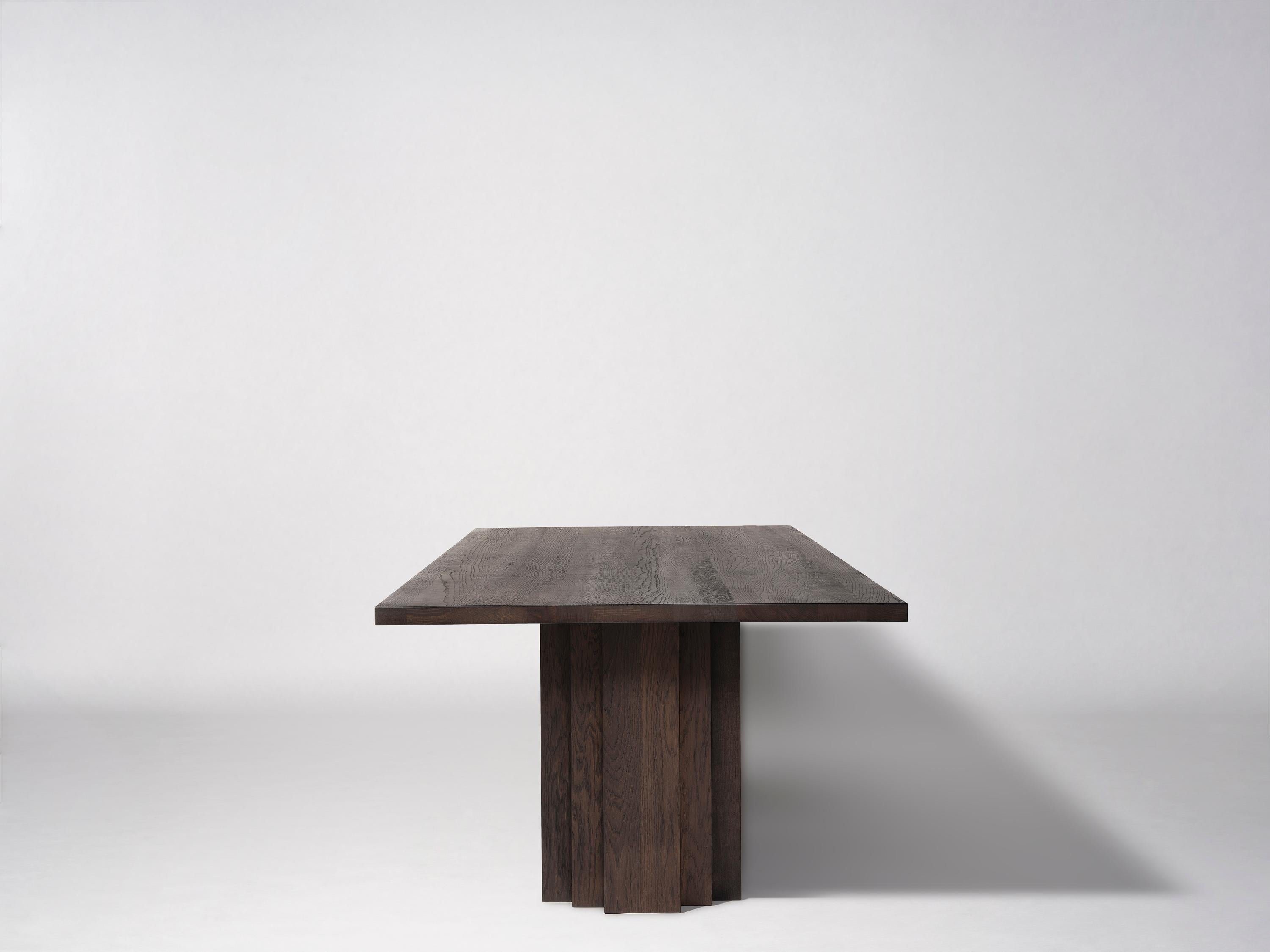 Dutch Brut Dining Table in Solid Dark Brown Oak by Mokko For Sale