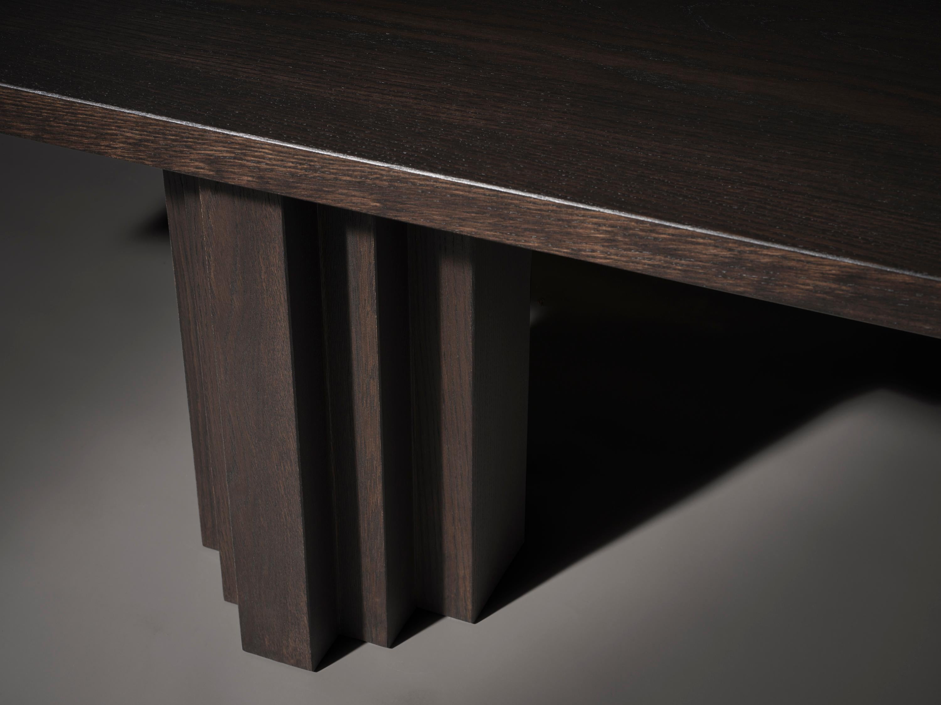 Banco rectangular europeo de roble oscuro Brut Slim 180 by Mokko Amsterdam Posmoderno en venta