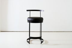 Brut Swivel Counterstool in Black Cactus Leather by MENO HOME
