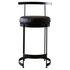 Brut Swivel Counterstool in Black Cactus Leather by MENO HOME