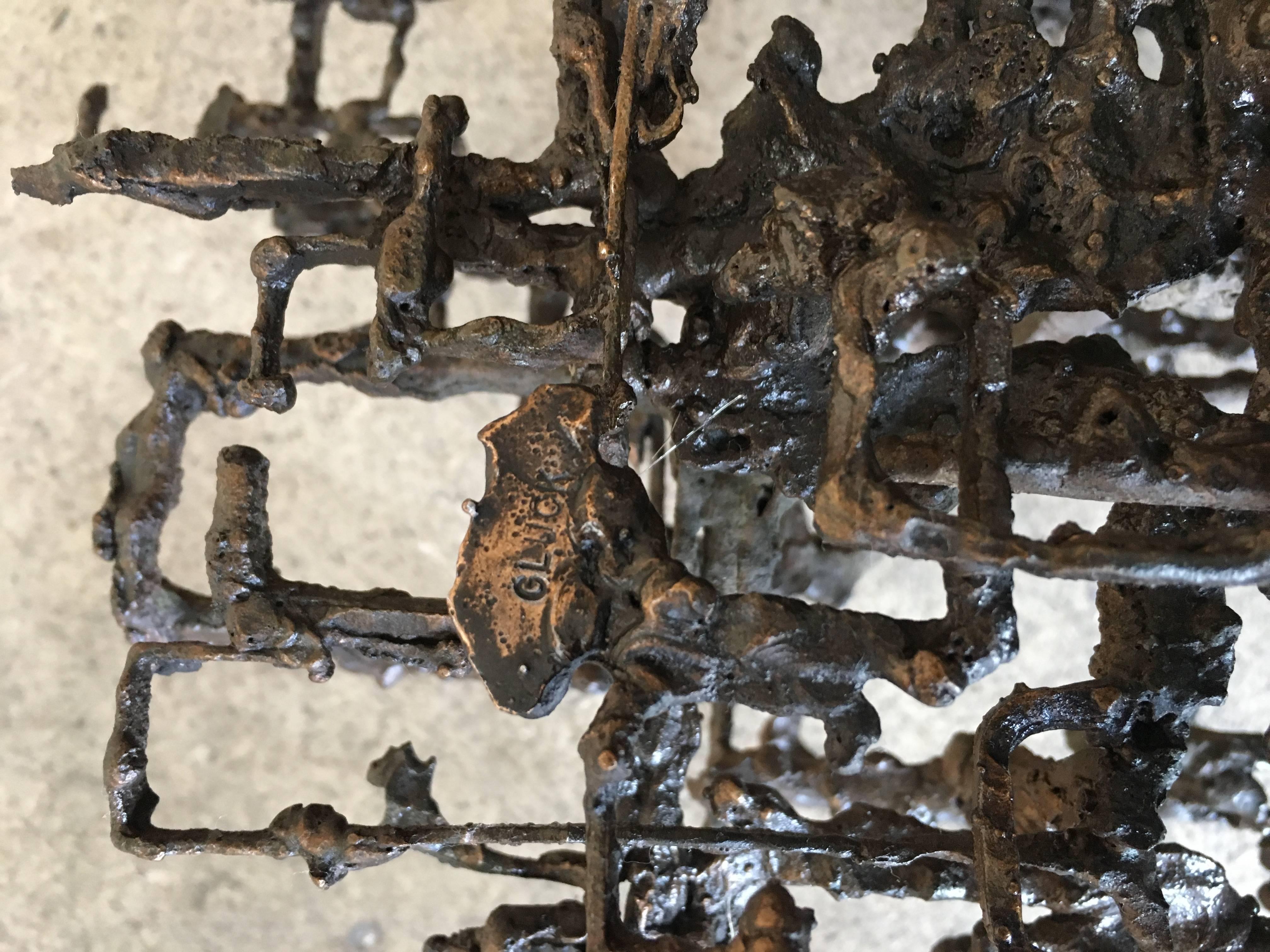 Métal Table basse abstraite brutaliste de l'artiste Daniel Gluck