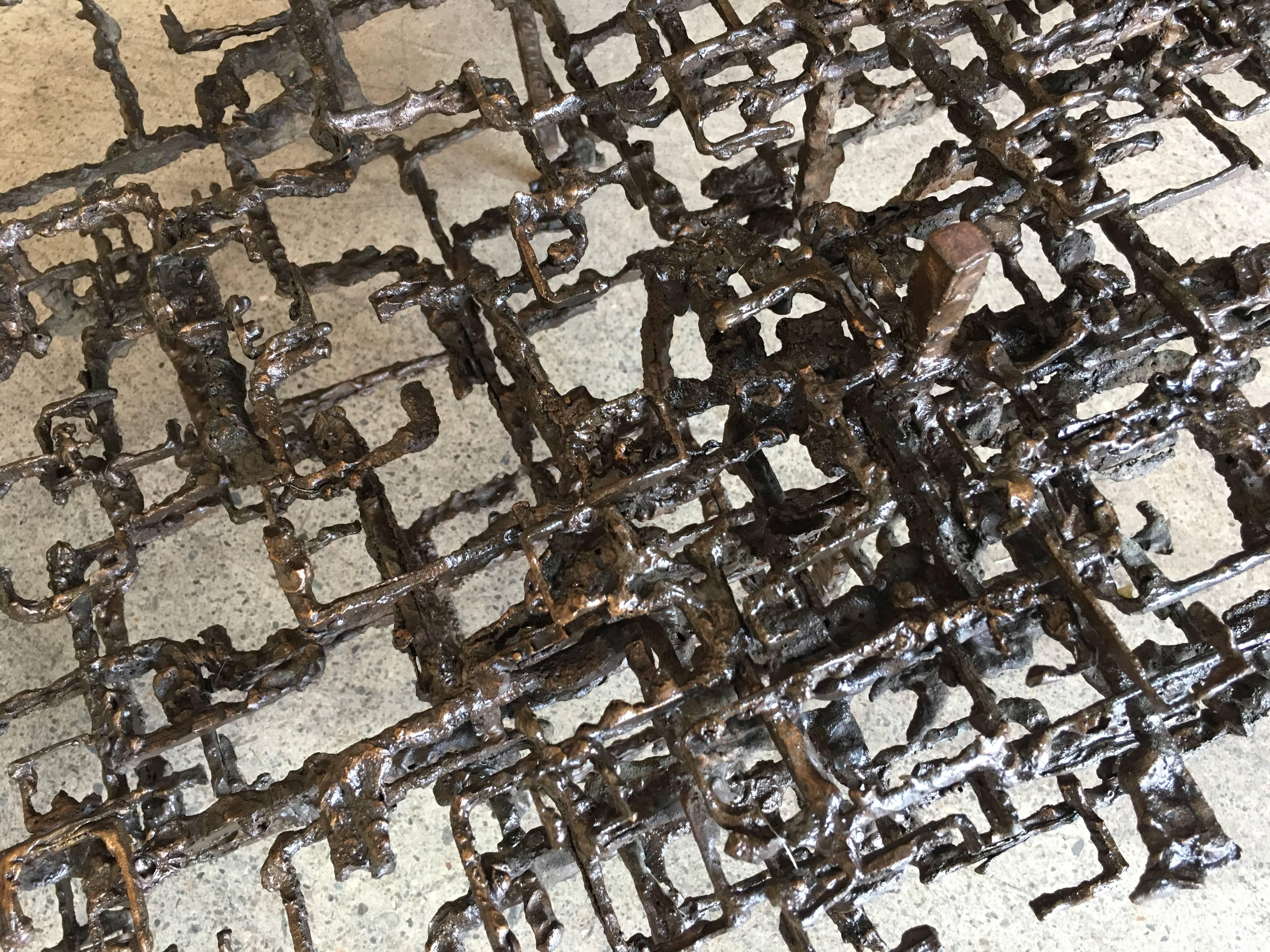 Table basse abstraite brutaliste de l'artiste Daniel Gluck 1