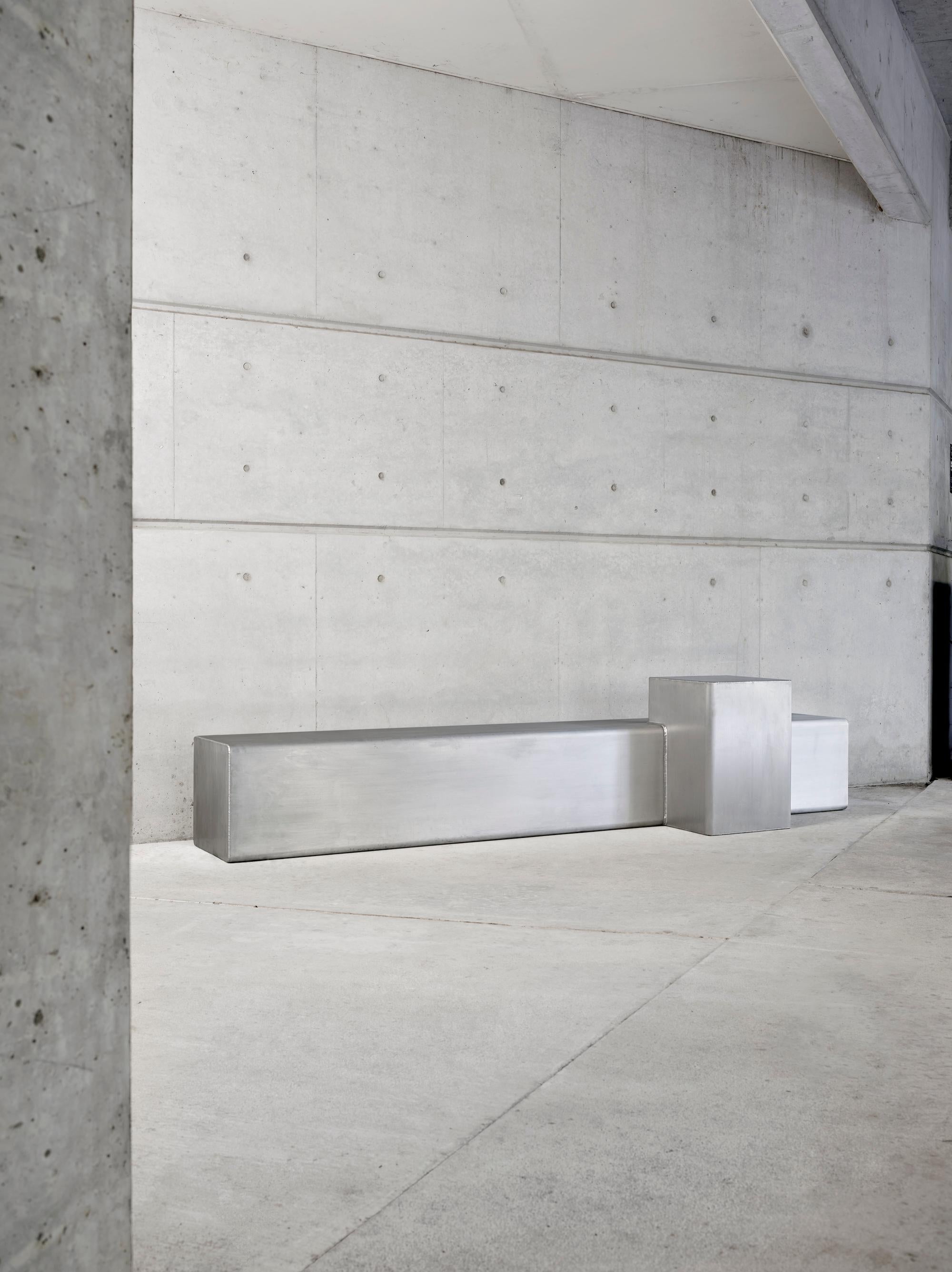Brutal Bench and Table by Alexander Lotersztain
Limited Edition.
Dimensions: D 76 x W 298 x H 646 cm.
Materials: 70% recycled aluiminium.

Alexander Lotersztain is an award-winning designer known for his unique conceptual design approach to a