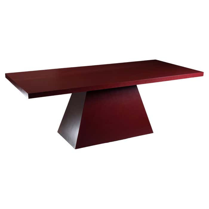 Brutal Deep Dark Red Dining Table For Sale at 1stDibs