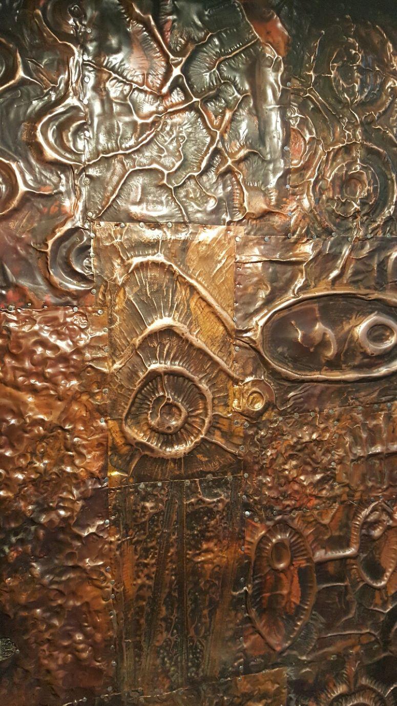 Brutal Hand Sculpted Copper Shelf By Lou Ramirez For Sale 7