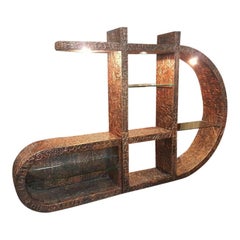 Mensola in rame scolpita a mano da Lou Ramirez