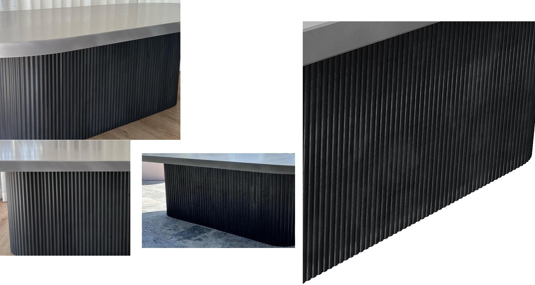 Contemporary XL Betontisch für den Außenbereich in schwarz/grauem Finish (Handgefertigt) im Angebot