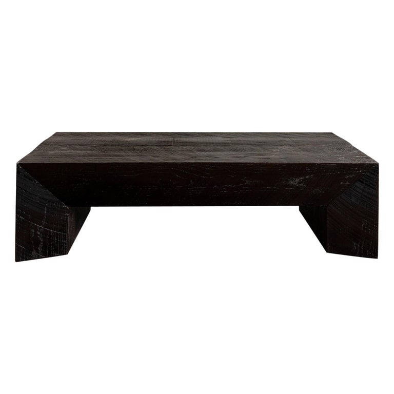 Brutal Black Oak Rectangular Coffee Table For Sale at 1stDibs black