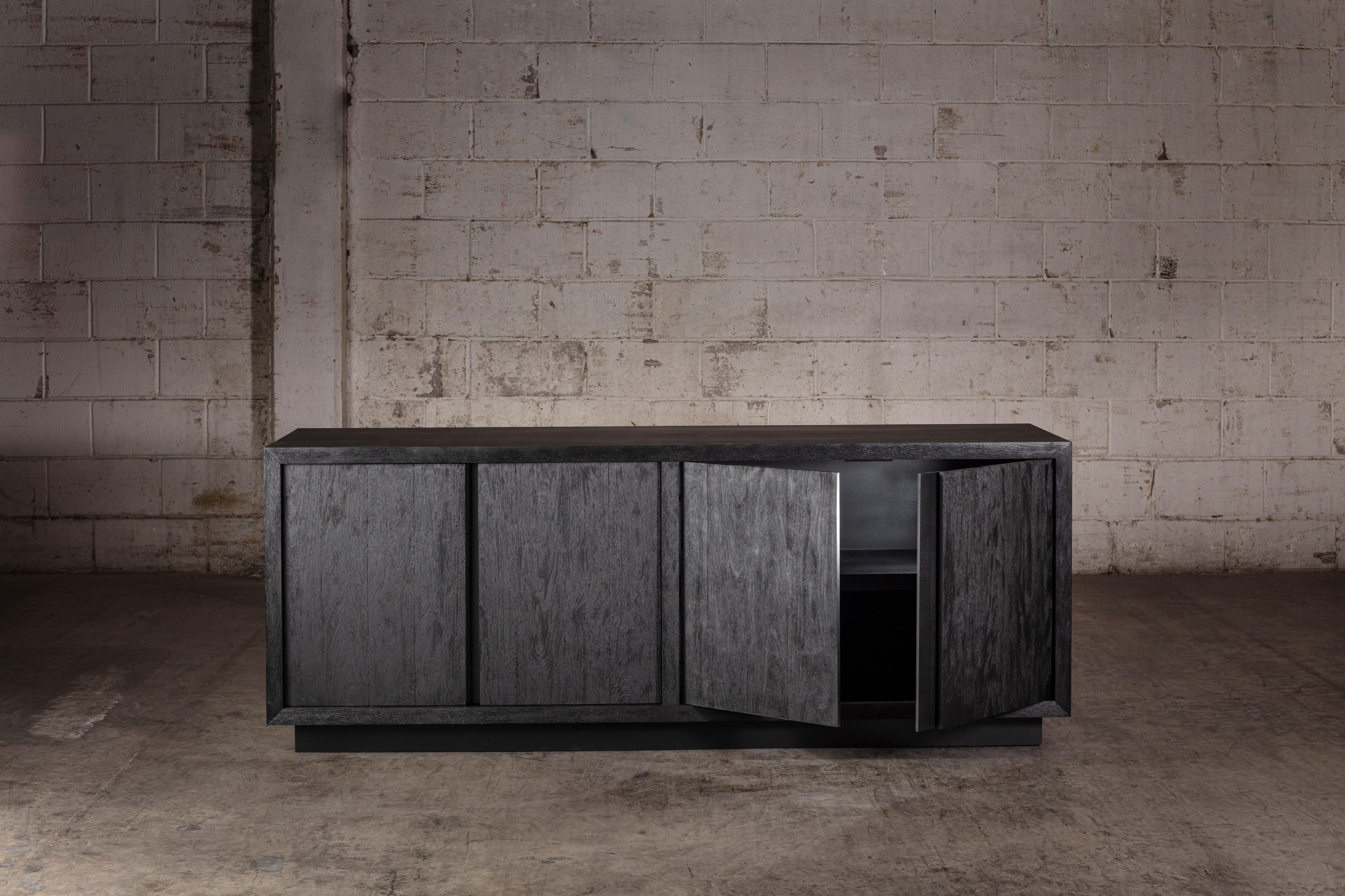 Brutal Oak Sideboard in Solid Black Oak by No Age Studio In New Condition For Sale In Geneve, CH