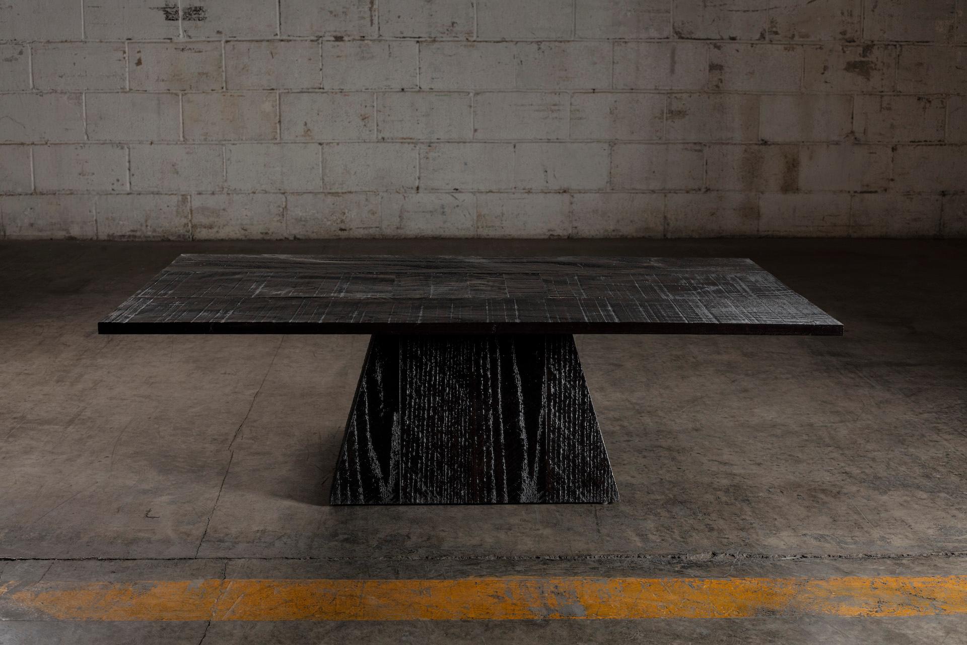 black pedestal coffee table