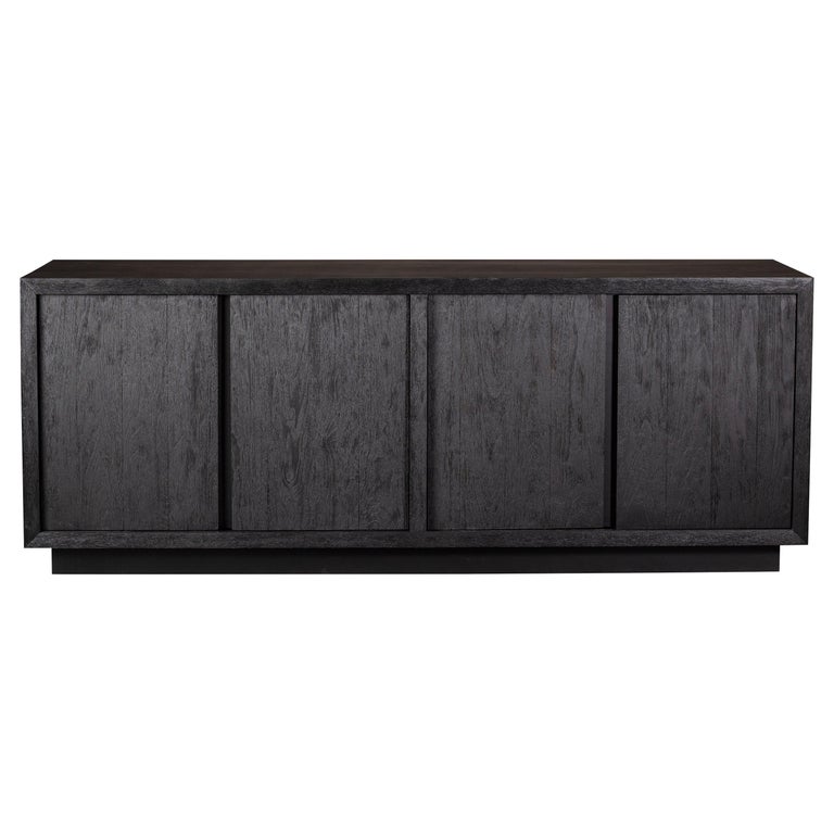 Brutal Black Oak Sideboard For Sale at 1stDibs | black solid wood sideboard,  black oak cabinets, black textured sideboard