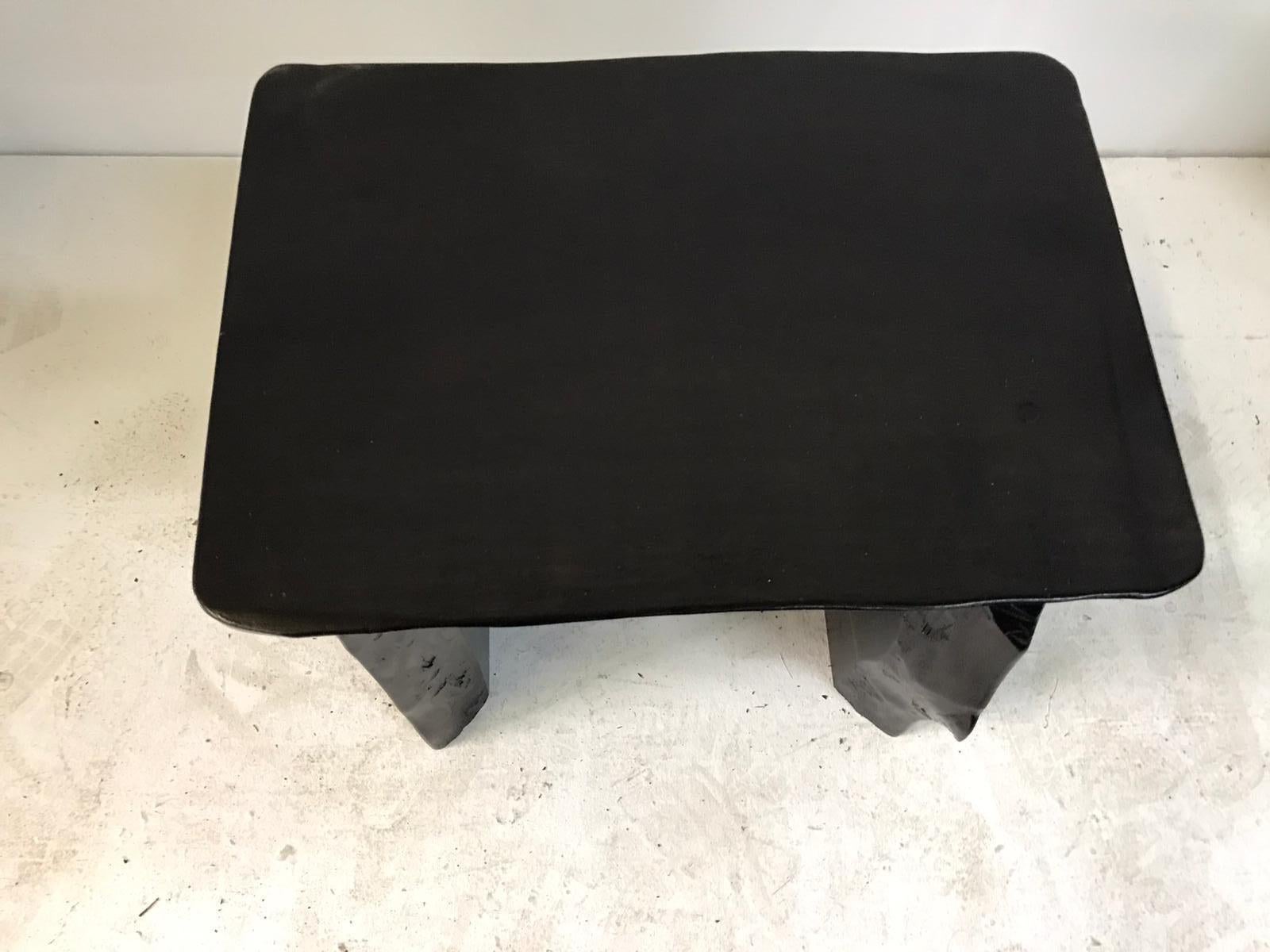  In the Taste of Alexandre Noll Live Edge Blackened Side Tables/ Benches For Sale 2